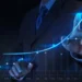 A person in a suit is pointing at a glowing, upward-trending graph that spans from January to December. The graph, resembling growth stocks, shows fluctuating data points with a noticeable rise toward the end of the year, symbolizing growth and success. | 5StarsStocks